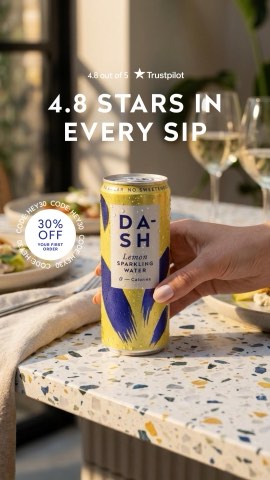 DASH Water ad, running 66 days