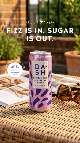 DASH Water ad, running 66 days