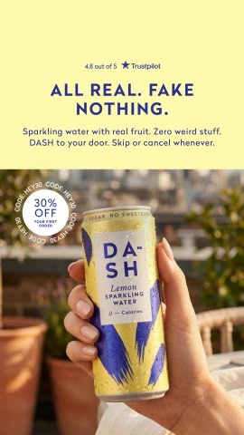 DASH Water ad, running 66 days