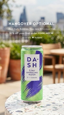 DASH Water ad, running 66 days