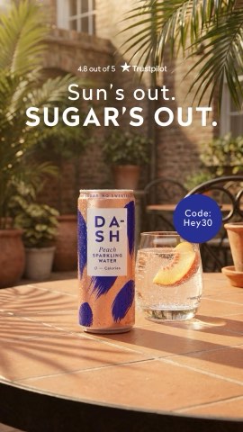 DASH Water ad, running 66 days