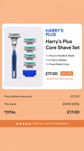 Harry's ad, running 106 days