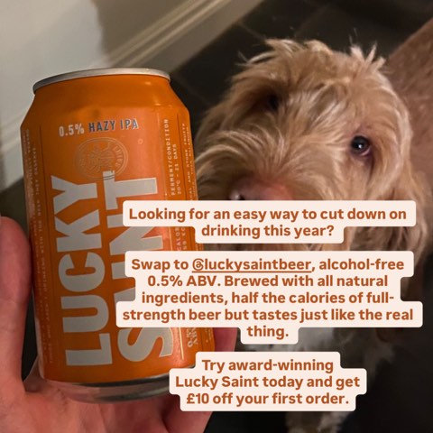Lucky Saint ad, running 62 days